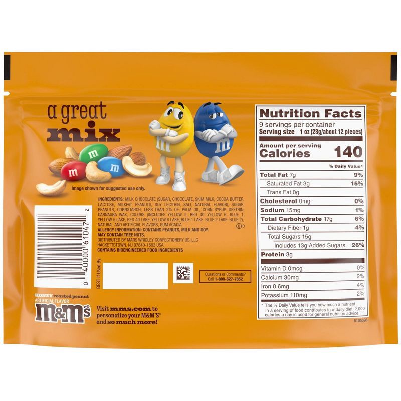slide 10 of 11, M&M's Honey Roasted Nut Chocolate Candy - Sharing Size - 9oz, 9 oz