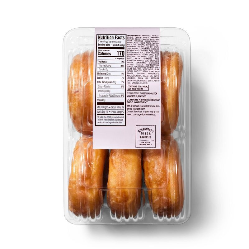 slide 2 of 3, Glazed Donuts - 9oz/6ct - Favorite Day™, 6 ct; 9 oz