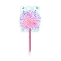 Yoobi Valentine's Day Pom Pom Pen Pink Tinsel 1.0mm Black Ink Valentine's Day Gift