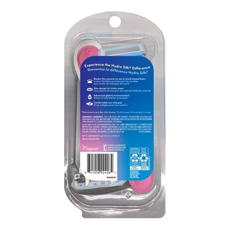 slide 2 of 6, Schick Hydro Silk All-Over Smooth 3 Blade Disposable Razors - 3ct, 3 ct