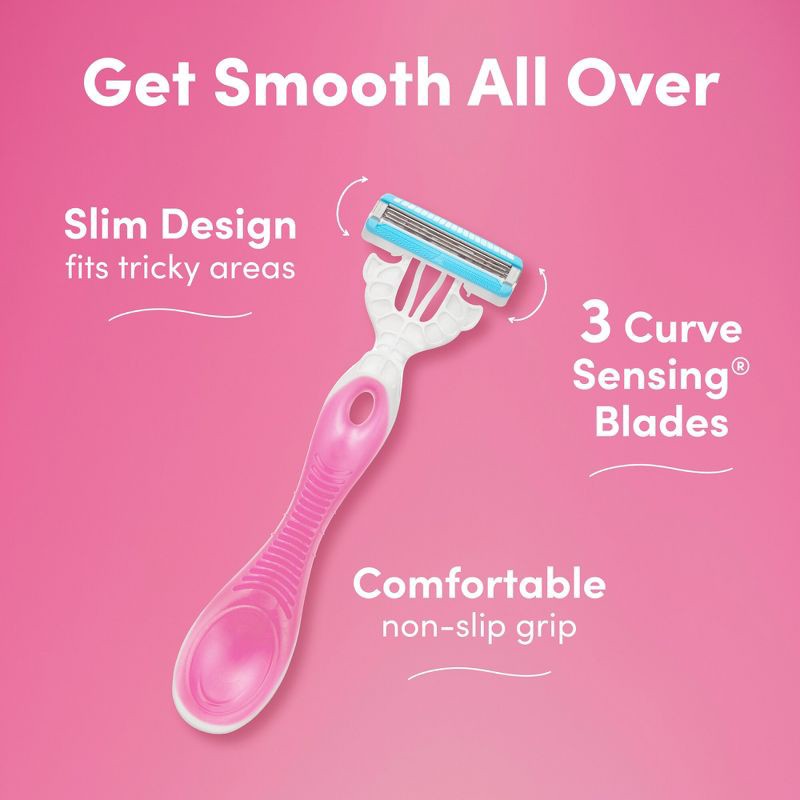slide 3 of 6, Schick Hydro Silk All-Over Smooth 3 Blade Disposable Razors - 3ct, 3 ct