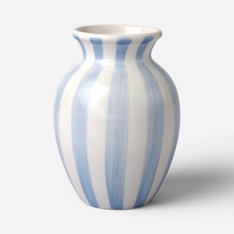 slide 1 of 3, Tall Ceramic Vase Blue/White Stripe - Room Essentials™, 1 ct