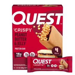 Quest Nutrition Crispy Protein Bars - Peanut Butter & Jelly - 8.46oz/4pk - 16gms Protein: Chewy, Ready to Eat