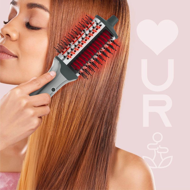 slide 6 of 8, SLF Red Light Therapy 5-in-1 Ionic Dry Hair Brush & Heat Comb, 1 ct