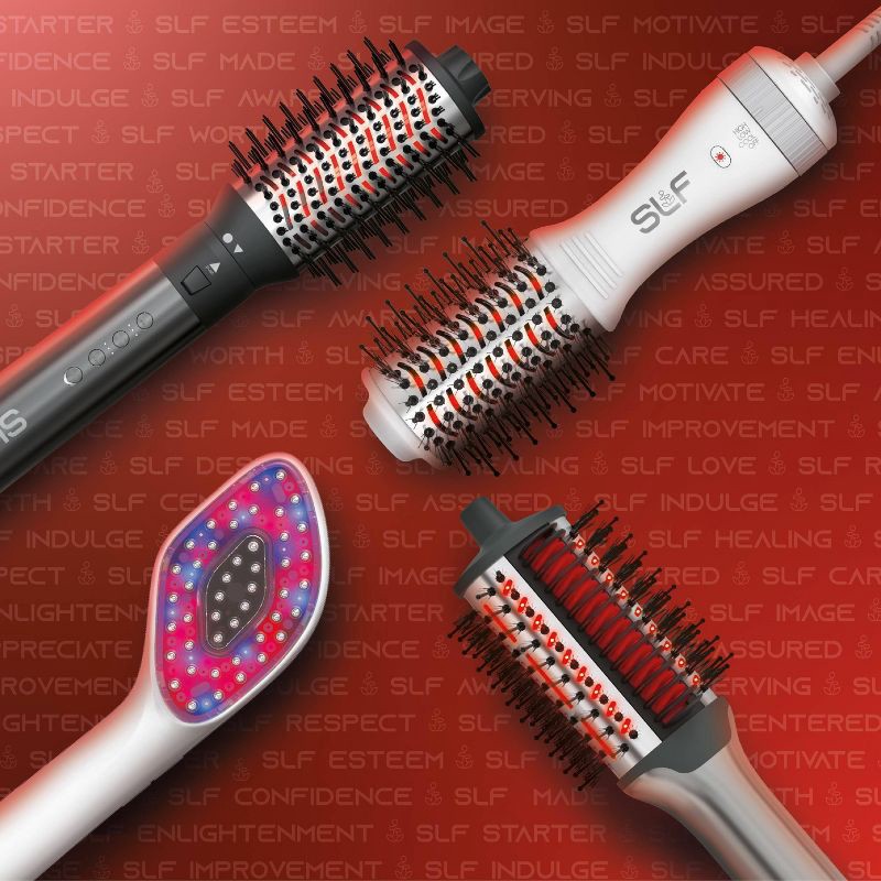 slide 8 of 8, SLF Red Light Therapy 5-in-1 Ionic Dry Hair Brush & Heat Comb, 1 ct