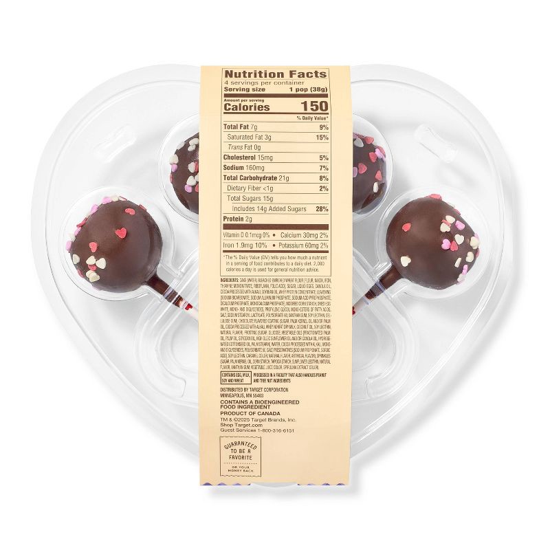 slide 2 of 3, Valentine's Day Chocolate Cake Pop - 5.4oz/4ct - Favorite Day™, 5.4 oz, 4 ct