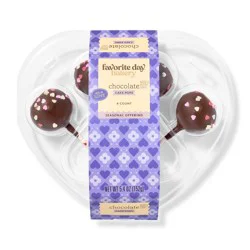 Valentine's Day Chocolate Cake Pop - 5.4oz/4ct - Favorite Day™
