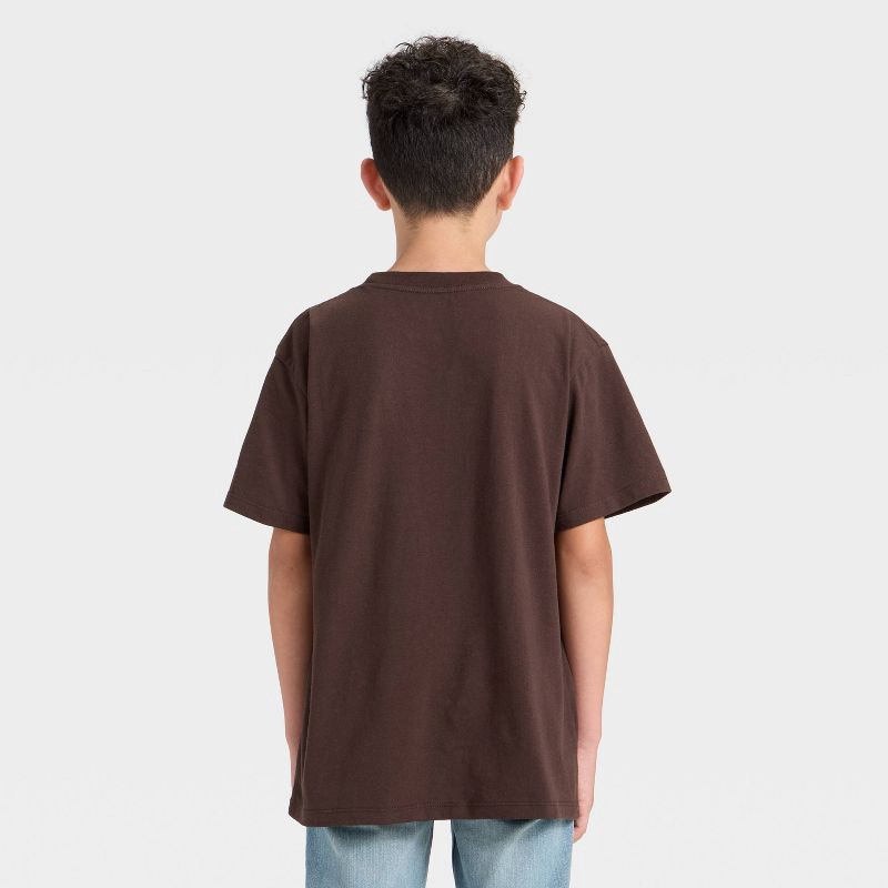 slide 3 of 4, Boys' Willie Nelson Short Sleeve Oversized Graphic T-Shirt - Dark Brown L, 1 ct