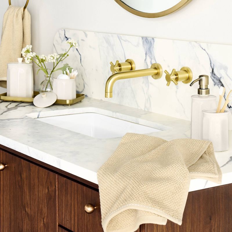 slide 2 of 4, Hearth & Hand with Magnolia Hand Towel Tan/Cream - Hearth & Hand™ with Magnolia, 1 ct