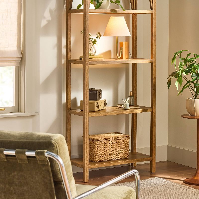 slide 2 of 4, Hearth & Hand with Magnolia Wood Mid Tone Bookshelf Lamp - Hearth & Hand™ with Magnolia, 1 ct