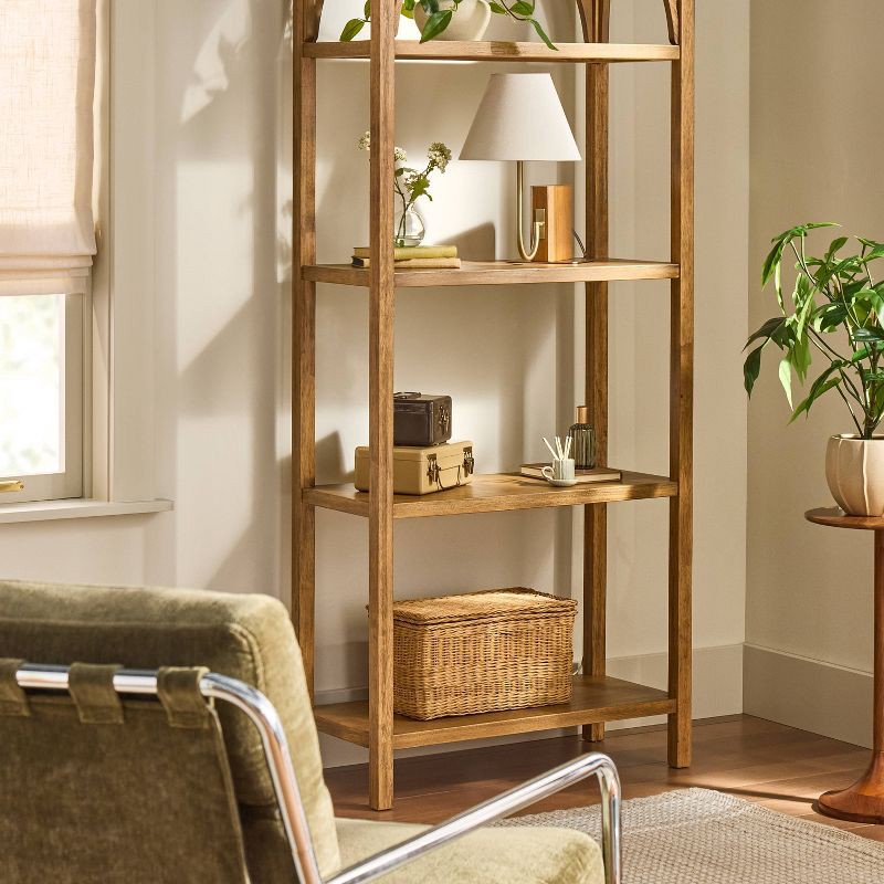 slide 3 of 4, Hearth & Hand with Magnolia Wood Mid Tone Bookshelf Lamp - Hearth & Hand™ with Magnolia, 1 ct