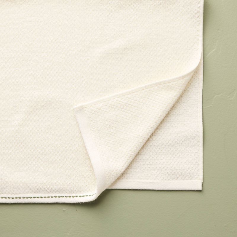 slide 4 of 4, Hearth & Hand with Magnolia Hand Towel Cream/Green - Hearth & Hand™ with Magnolia, 1 ct