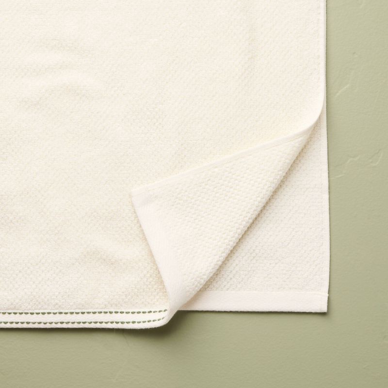 slide 4 of 4, Hearth & Hand with Magnolia Bath Towel Cream/Green - Hearth & Hand™ with Magnolia, 1 ct