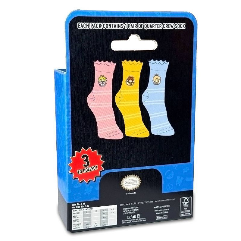 slide 3 of 6, Nintendo Super Mario Princess Mystery Single Quarter Crew Socks, 1 ct