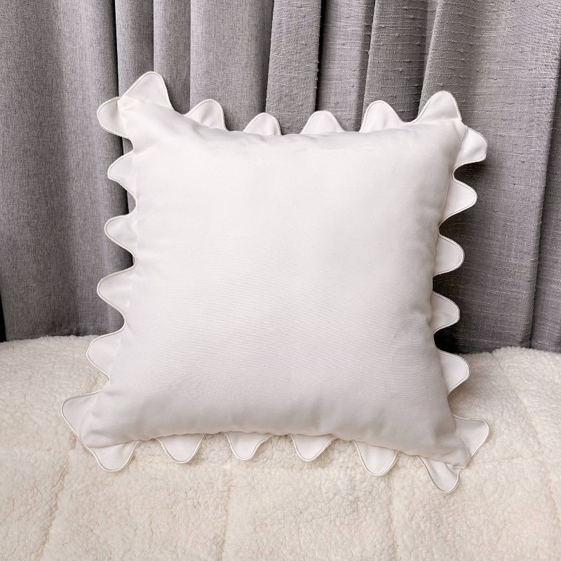 slide 1 of 1, CozyOne Standard Square Scalloped Dec Pillow Sham Ivory, 1 ct