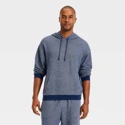 Men's Textured Knit Lounge Hoodie - Goodfellow & Co™ Blue L