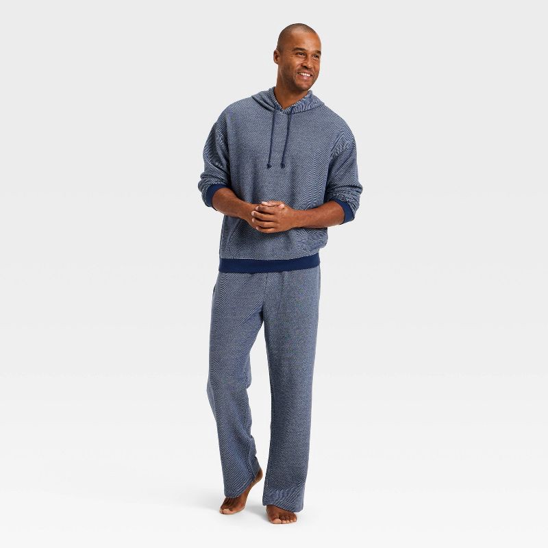 slide 3 of 3, Men's Textured Knit Lounge Hoodie - Goodfellow & Co™ Blue XXL, 1 ct
