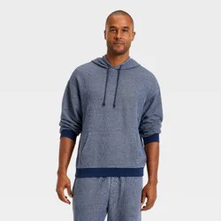 Men's Textured Knit Lounge Hoodie - Goodfellow & Co™ Blue XXL