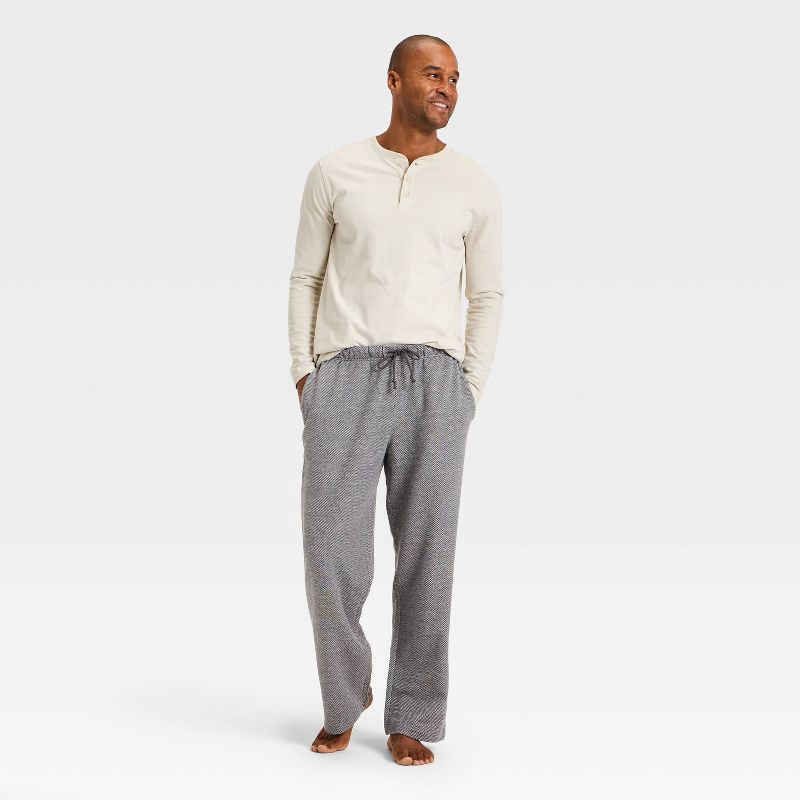 slide 3 of 3, Men's Textured Knit Lounge Pants - Goodfellow & Co™ Gray S, 1 ct