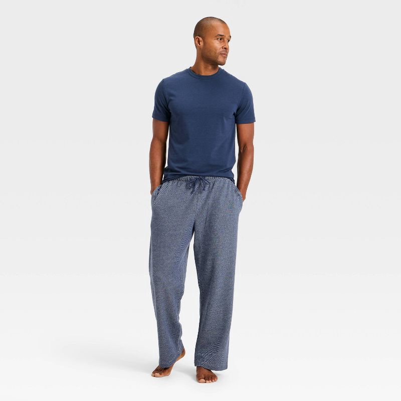 slide 3 of 3, Men's Textured Knit Lounge Pants - Goodfellow & Co™ Blue M, 1 ct