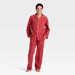 Men's Flannel Pajama Set - Goodfellow & Co™ Red Stripe S
