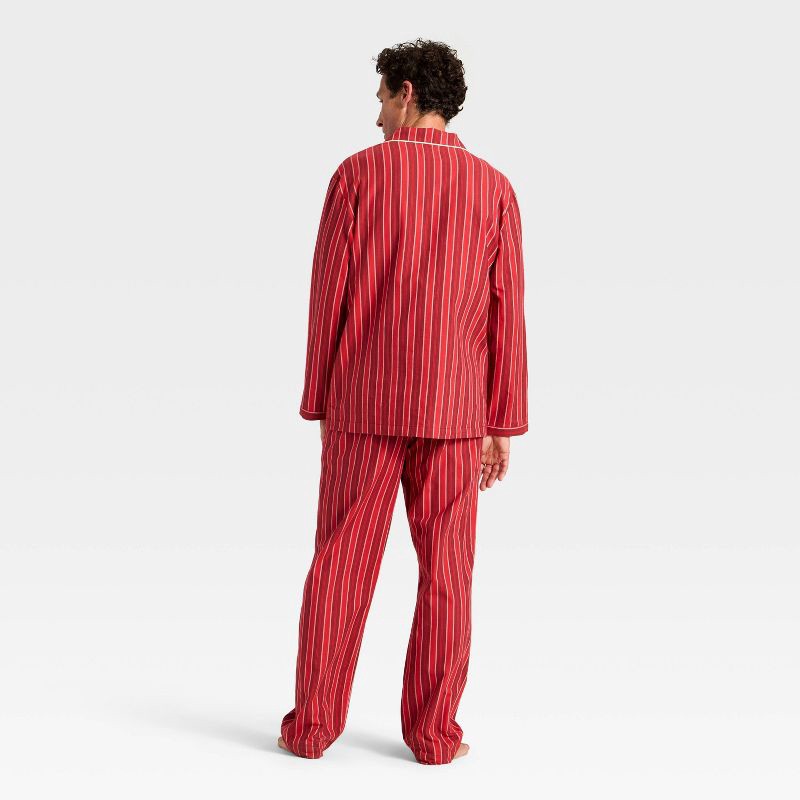 slide 4 of 4, Men's Flannel Pajama Set - Goodfellow & Co™ Red Stripe XL, 1 ct