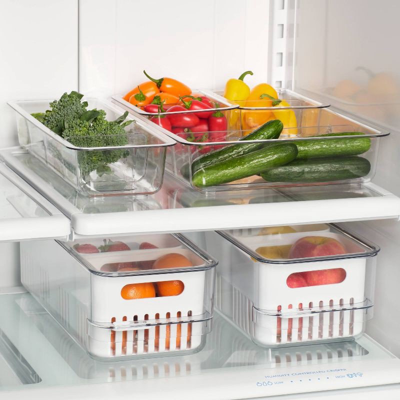 slide 2 of 3, 4pc Open Shallow Fridge Storage Bin Set - Brightroom™, 4 ct
