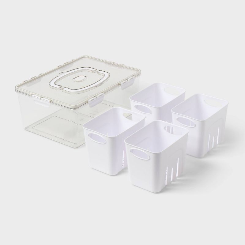 slide 3 of 4, Clipped Fridge Storage Tall with 4 Inserts - Brightroom™, 1 ct