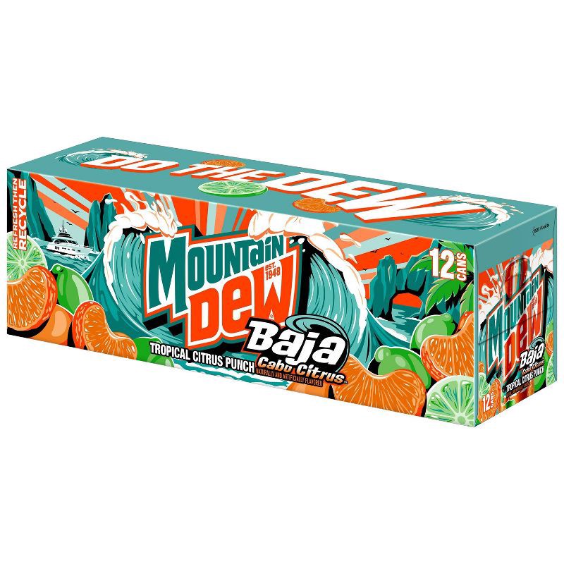 slide 3 of 9, Mtn Dew Cabo Citrus Soda - 12pk/12 fl oz Cans, 12 ct; 12 fl oz