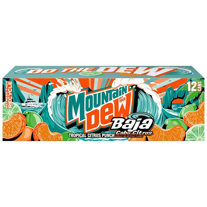 slide 1 of 9, Mtn Dew Cabo Citrus Soda - 12pk/12 fl oz Cans, 12 ct; 12 fl oz