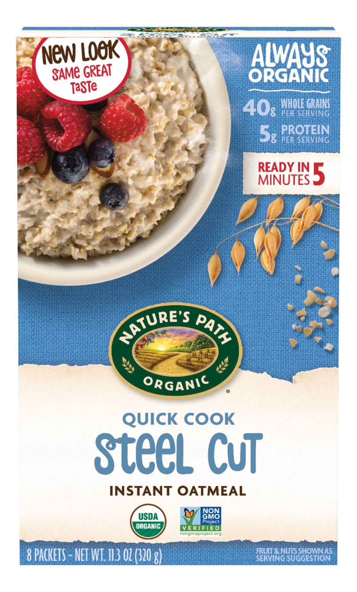 slide 1 of 6, Nature's Path Organic Quick Cook Steel Cut Oatmeal, 11.3 oz