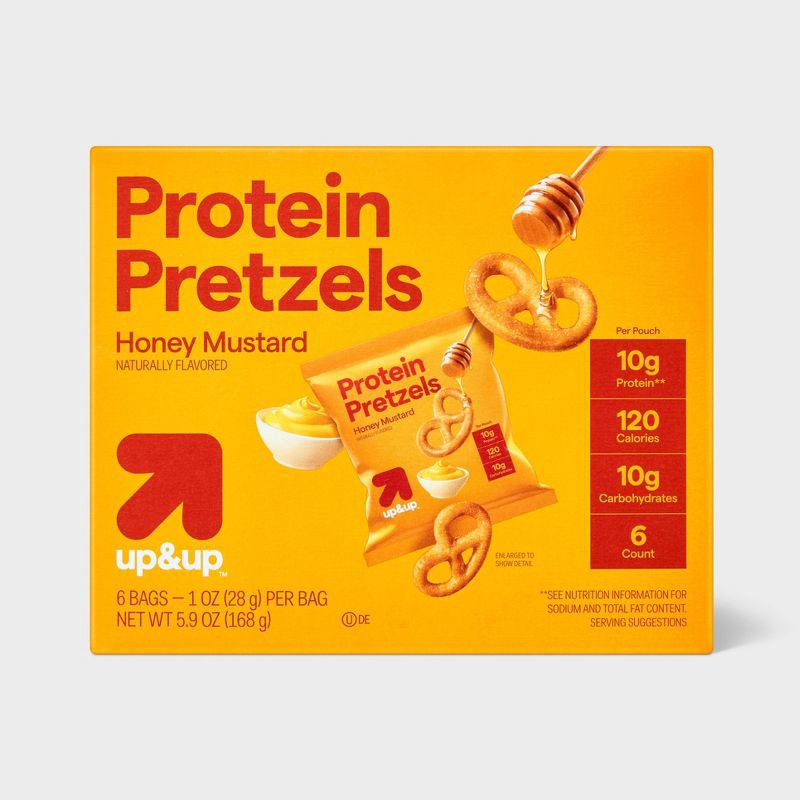 slide 1 of 4, Protein Pretzels - Honey Mustard - 5.9oz/6pk - up&up™, 6 ct; 5.9 oz