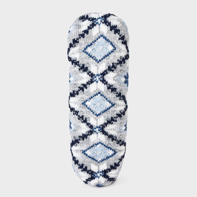 slide 4 of 4, Women's Stitched Snowflake Double Lined Cozy Booties with Grippers - Auden™ Heather Gray 4-10, 1 ct