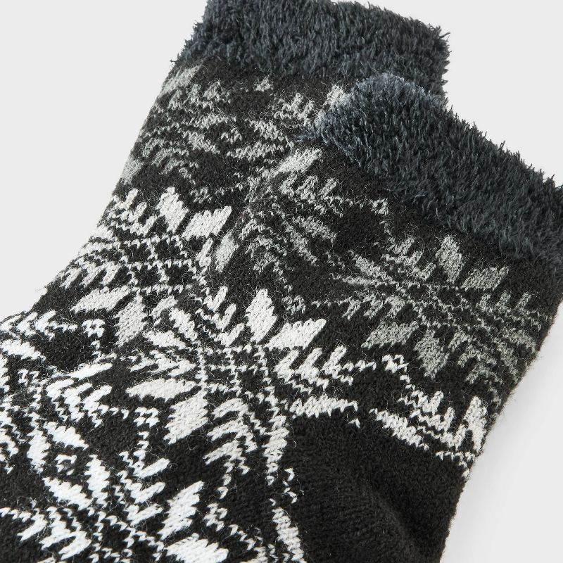 slide 3 of 3, Women's Snowflake Double Lined Cozy Ankle Socks - Auden™ Black 4-10, 1 ct
