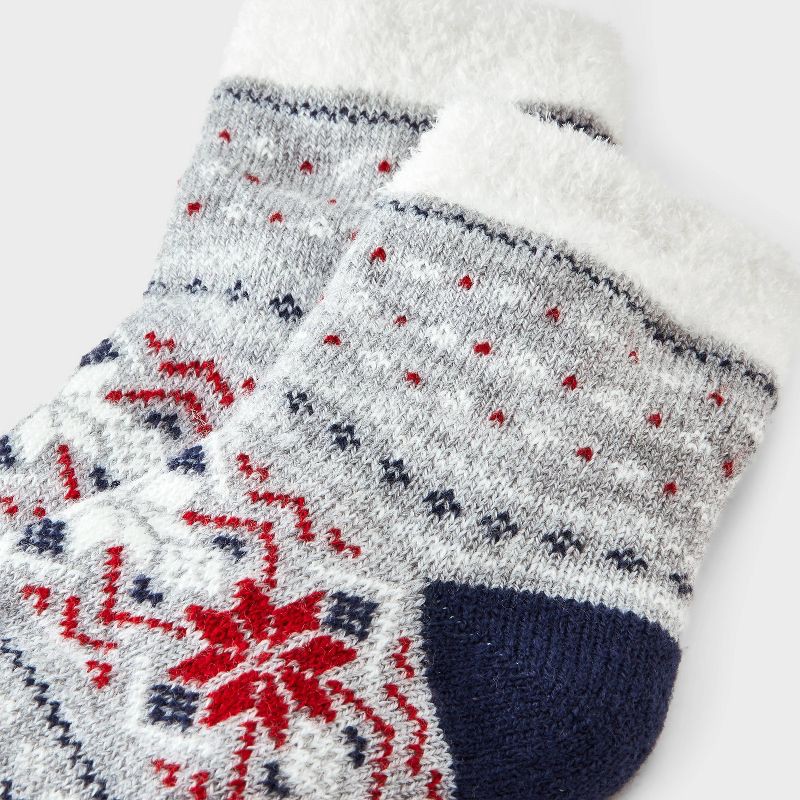 slide 3 of 3, Women's Snowflake Fair Isle Double Lined Cozy Ankle Socks - Auden™ Navy 4-10, 1 ct