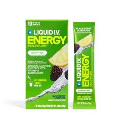 Liquid I.V. Sugar-Free Energy Multiplier Vegan Powder Electrolyte Supplements - Blackberry Lemonade - 4.9oz/10ct