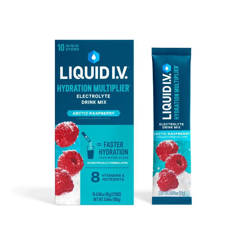 slide 1 of 5, Liquid I.V. Hydration Multiplier Electrolyte Drink Mix Powder - Arctic Raspberry - 5.6oz/10ct, 5.6 oz, 10 ct