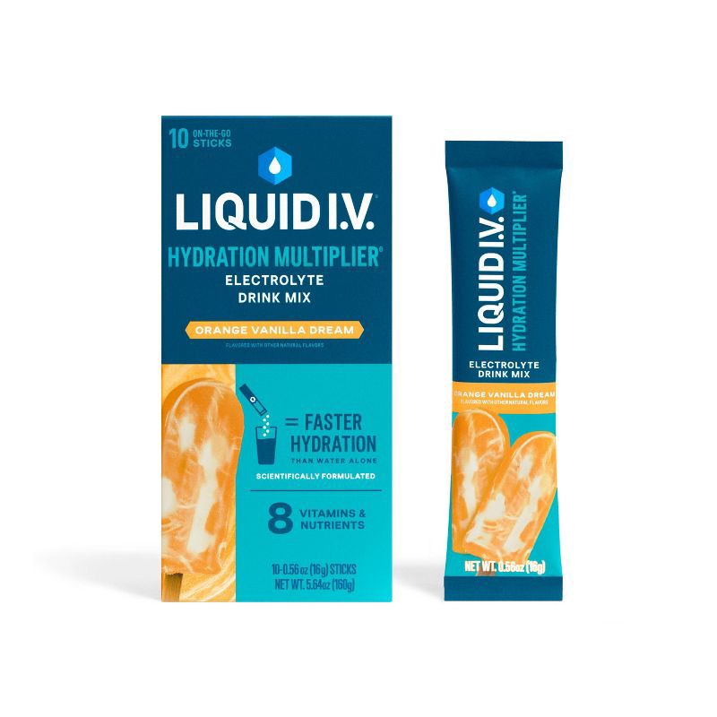 slide 1 of 5, Liquid I.V. Hydration Multiplier Electrolyte Drink Mix Powder - Orange Vanilla Dream - 5.6oz/10ct, 5.6 oz, 10 ct