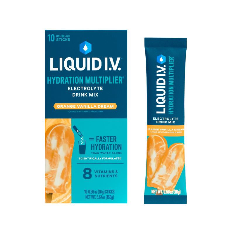 slide 1 of 8, Liquid I.V. Hydration Multiplier Electrolyte Drink Mix Powder - Orange Vanilla Dream - 5.64oz/10ct, 5.64 oz; 10 ct