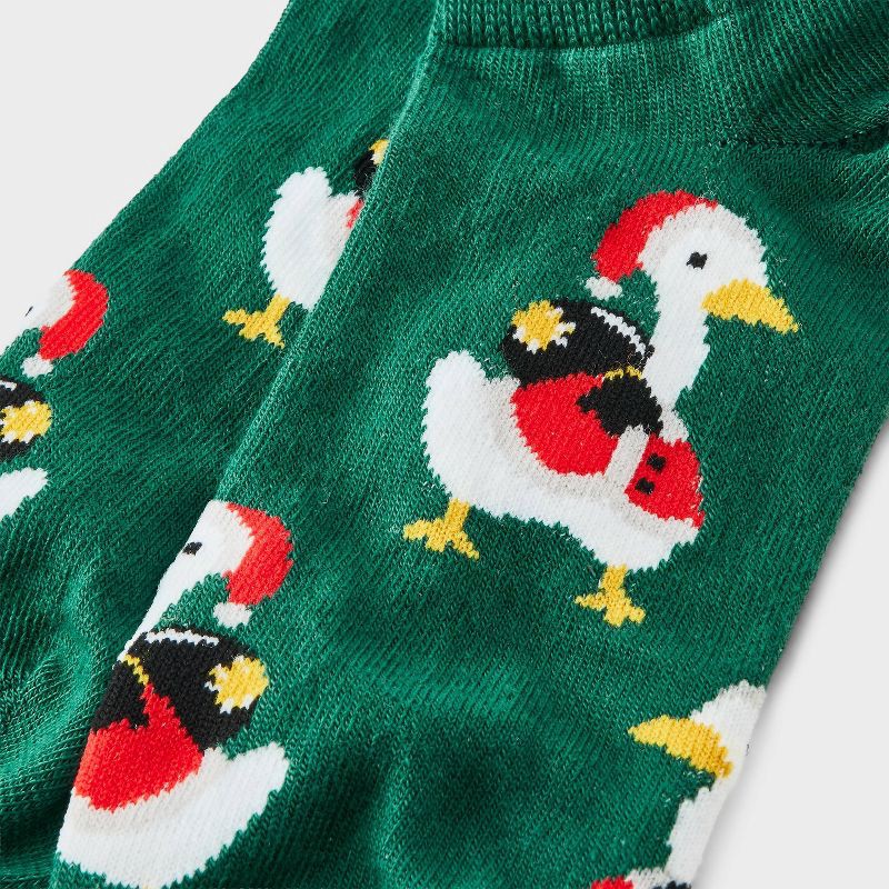 slide 3 of 3, Women's Santa Duck Christmas Low Cut Socks - Green 4-10, 1 ct