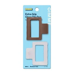 Gimme Beauty Extra Grip Claw Clip Duo - Medium Square - 2ct: Hair Styling, Securing Hair, Normal Hair, ABS Material