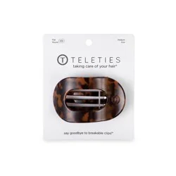 TELETIES Medium Flat Round Hair Clip – Tortoise: All Hair Types, Nylon, Hair Styling, 1 Piece
