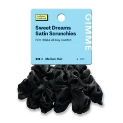 Gimme Beauty Sweet Dreams Satin Scrunchies for Medium Hair - Black - 6ct: Hair Styling, Nylon & Spandex