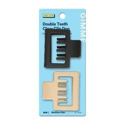 Gimme Beauty Double Teeth Claw Clip Duo - Medium Square - 2ct: Hair Styling, Normal Hair Type, ABS Material