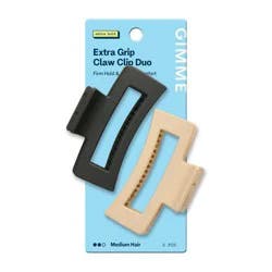 Gimme Beauty Extra Grip Claw Clip Duo - Medium Rectangle - 2ct: Hair Styling, Normal Hair