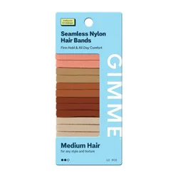 Gimme Beauty Seamless Nylon Hair Bands for Medium Hair - 12ct