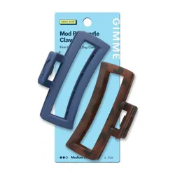 Gimme Beauty Mod Rectangle Claw Clip Duo - Medium Thin - 2ct: Hair Styling, ABS Material