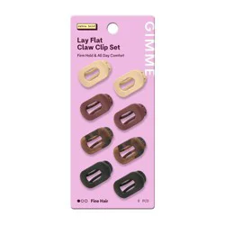 Gimme Beauty Lay Flat Claw Clip Set - Fine Mini - 8ct
