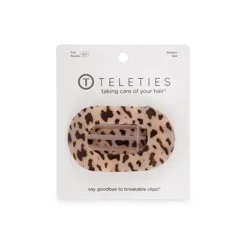 TELETIES Medium Flat Round Hair Clip – Blonde Tortoise: Hair Styling, Nylon, 1 Piece