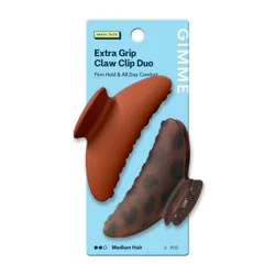 Gimme Beauty Extra Grip Claw Clip Duo - Medium Hair - 2ct: For Hair Styling, ABS Material